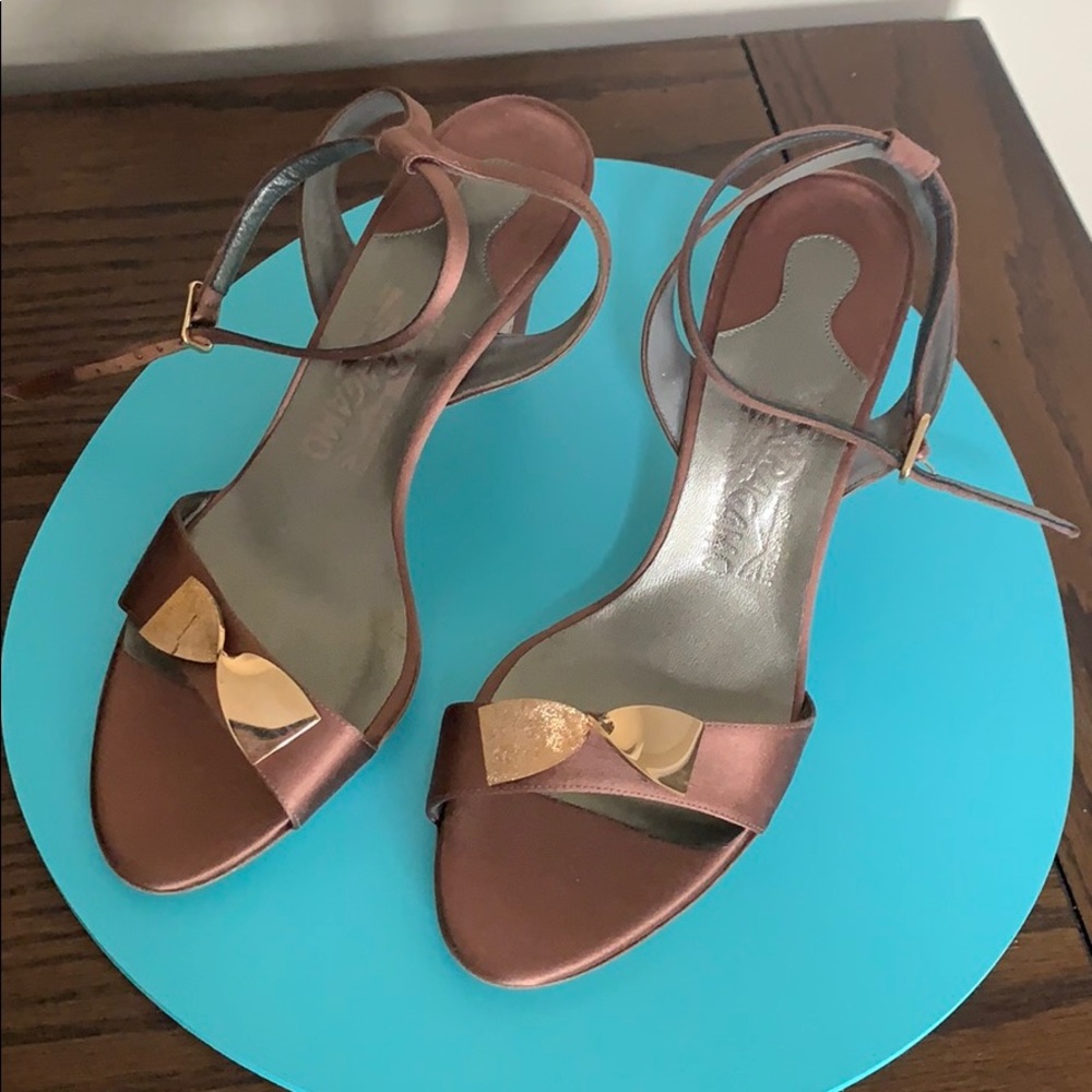 Salvatore Ferragamo Silk Sandal Heels